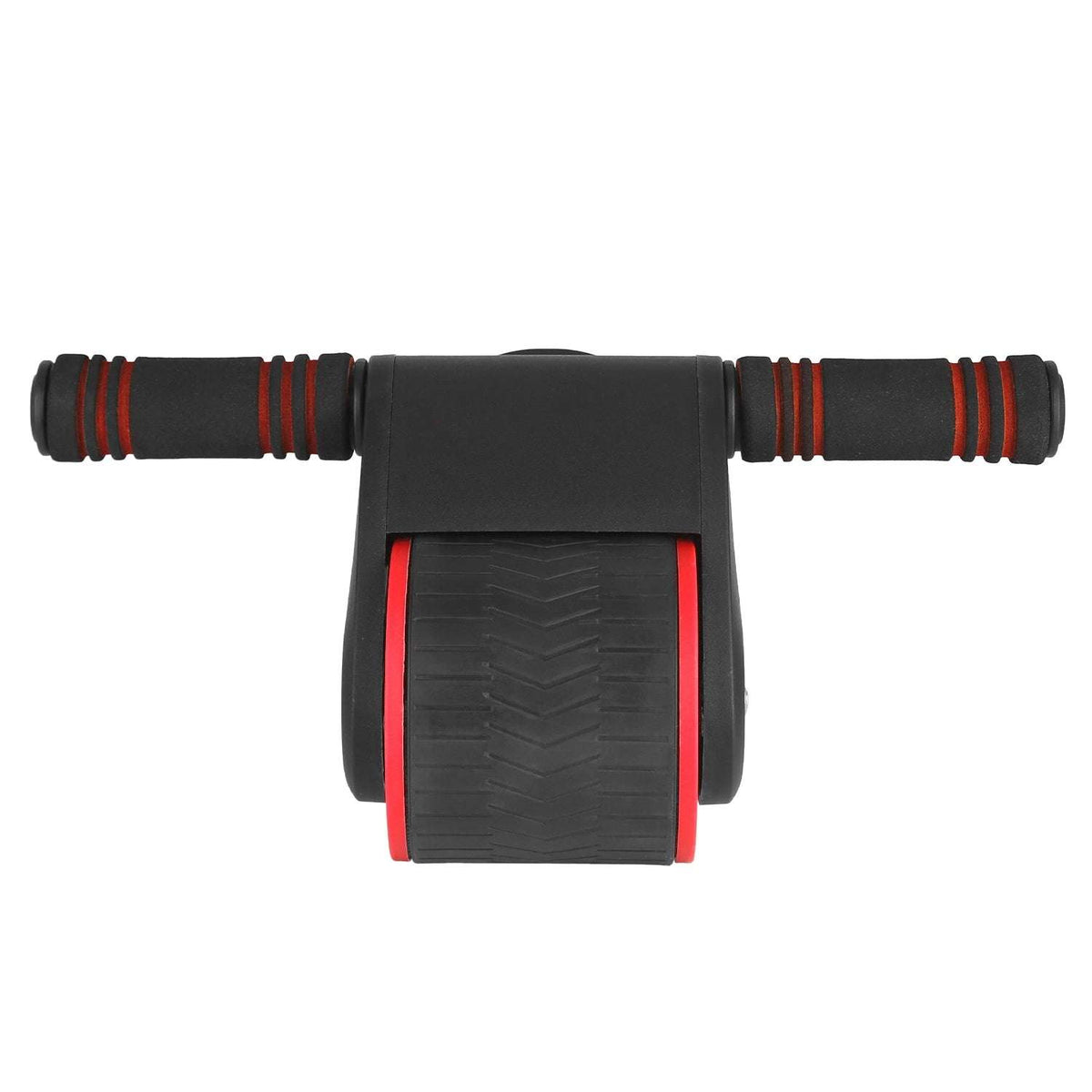 Abdominal rebound wheel with kneel pad, black center wheel covers and red side grip rings