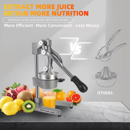 Commercial Manual Citrus Juicer Hand Press - Gray