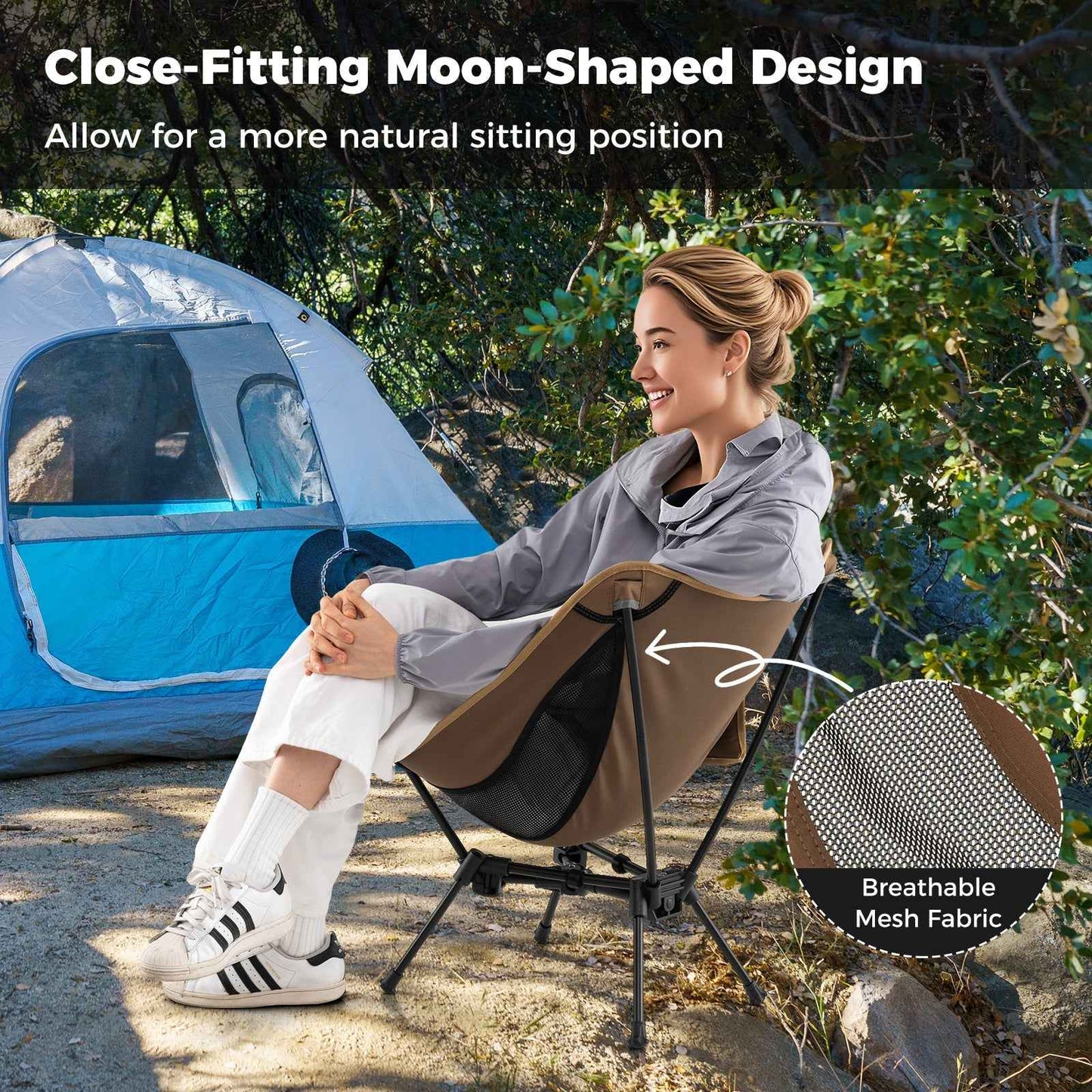 Portable Camping Chair with Compact Carrying Bag