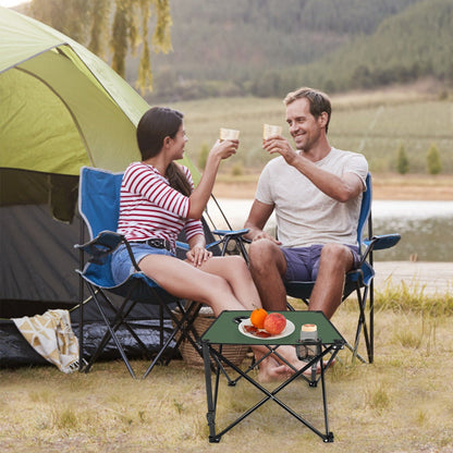 LakeForest Folding Camping Table with 2 Cup Holders – 600D Oxford, 44 lb Capacity | 18.5"x18.5" | 2.2 lbs | 1-Pc & 2-Pc Sets