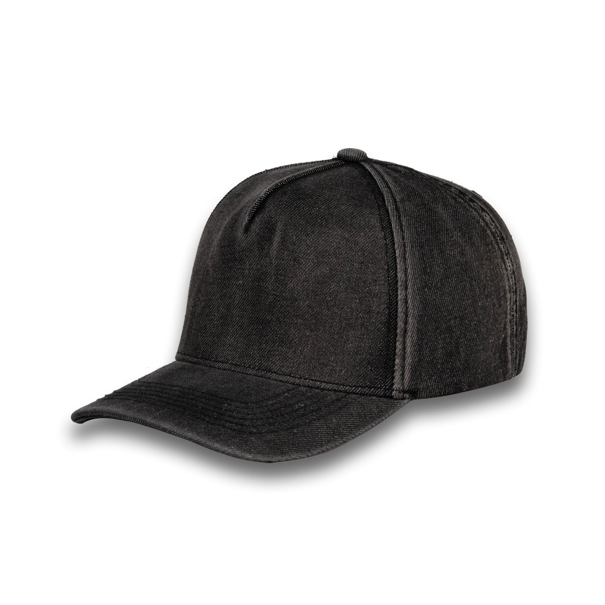5-Panel Cotton Denim Snapback Cap | Black, Blue & Sage - Niksstuff