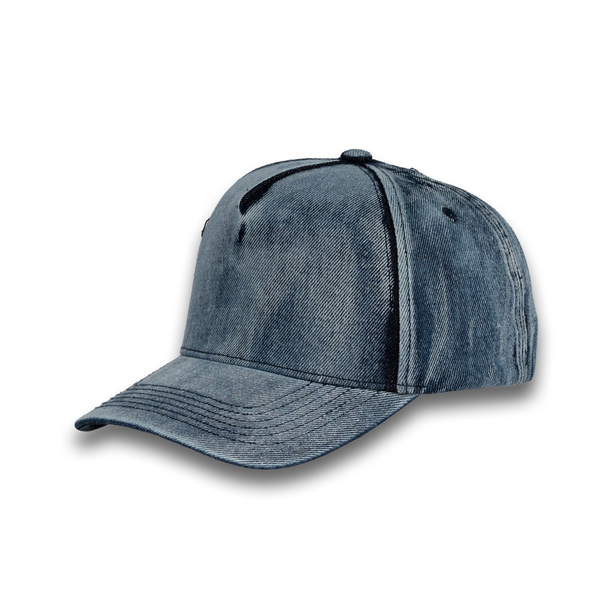 5-Panel Cotton Denim Snapback Cap | Black, Blue & Sage - Niksstuff