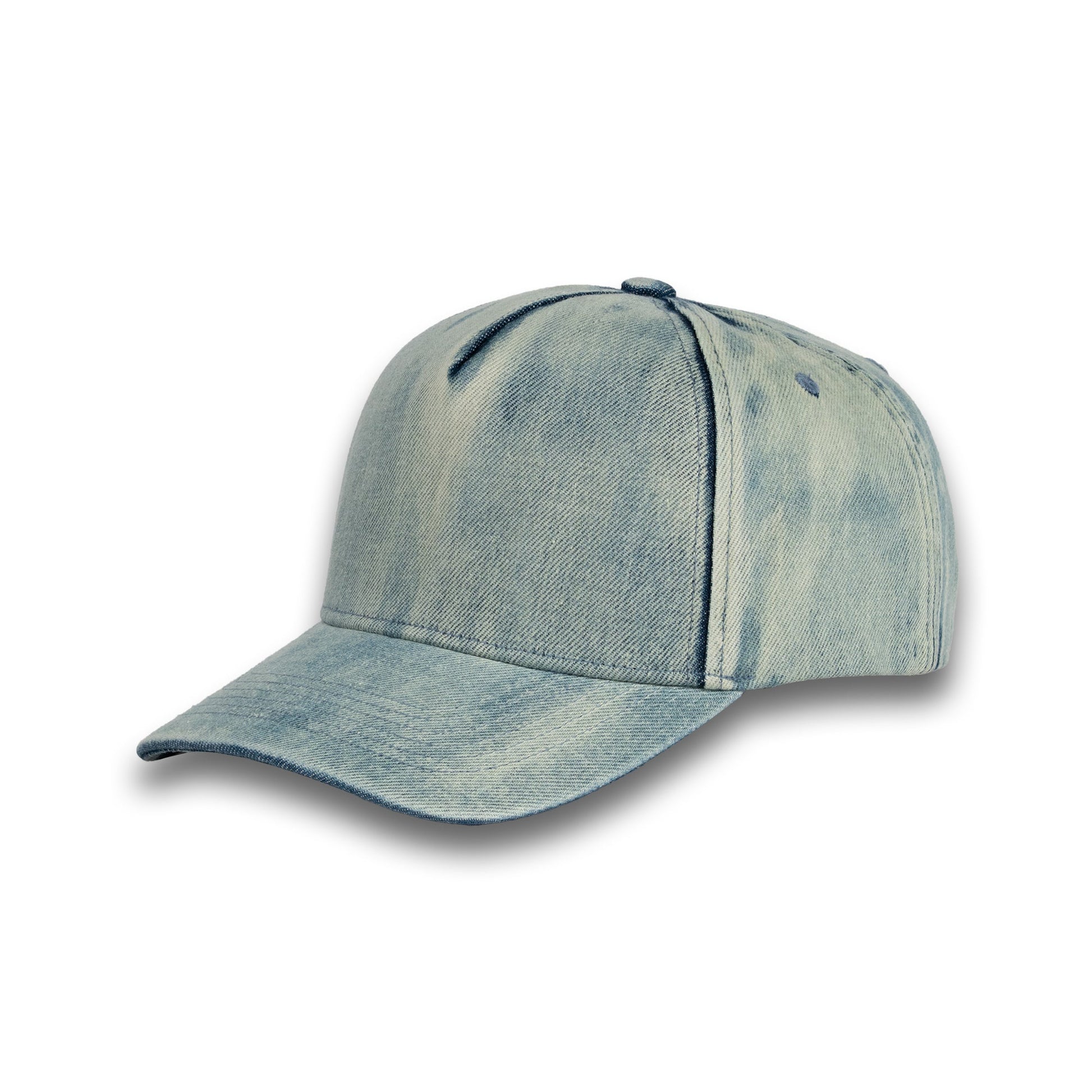 5-Panel Cotton Denim Snapback Cap | Black, Blue & Sage - Niksstuff