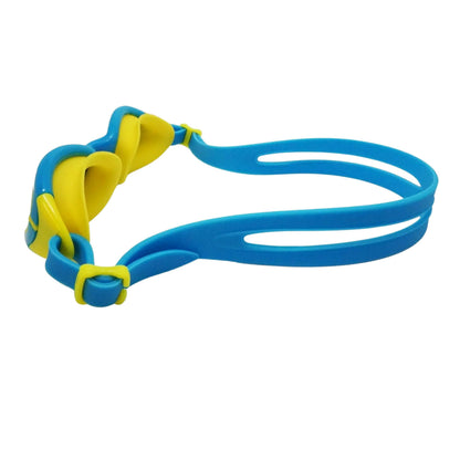 Palantic Jr. Silicone Swim Goggles | UV Tinted Anti-Fog Lenses | Kids & Narrow-Face Adults | Blue/Yellow - Niksstuff