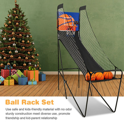 Foldable Basketball Arcade Game | Electronic Scorer | Steel Frame + MDF Backboard | 3 Balls Included