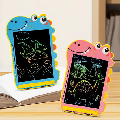Kids LCD Writing Tablet 8.5" | Dinosaur Color Display | One-Click Erase | Screen Lock | Blue or Pink