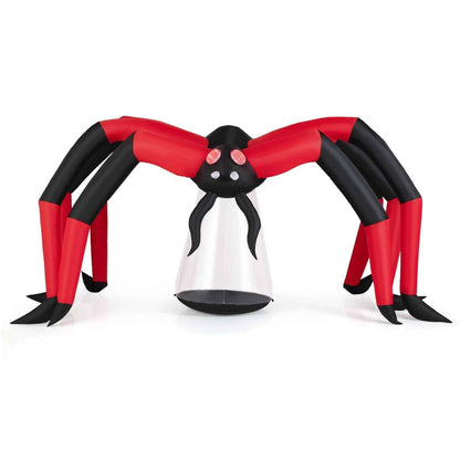 Halloween Inflatable Spider with Red Tunnel Light Eyes – 10 Ft Wide