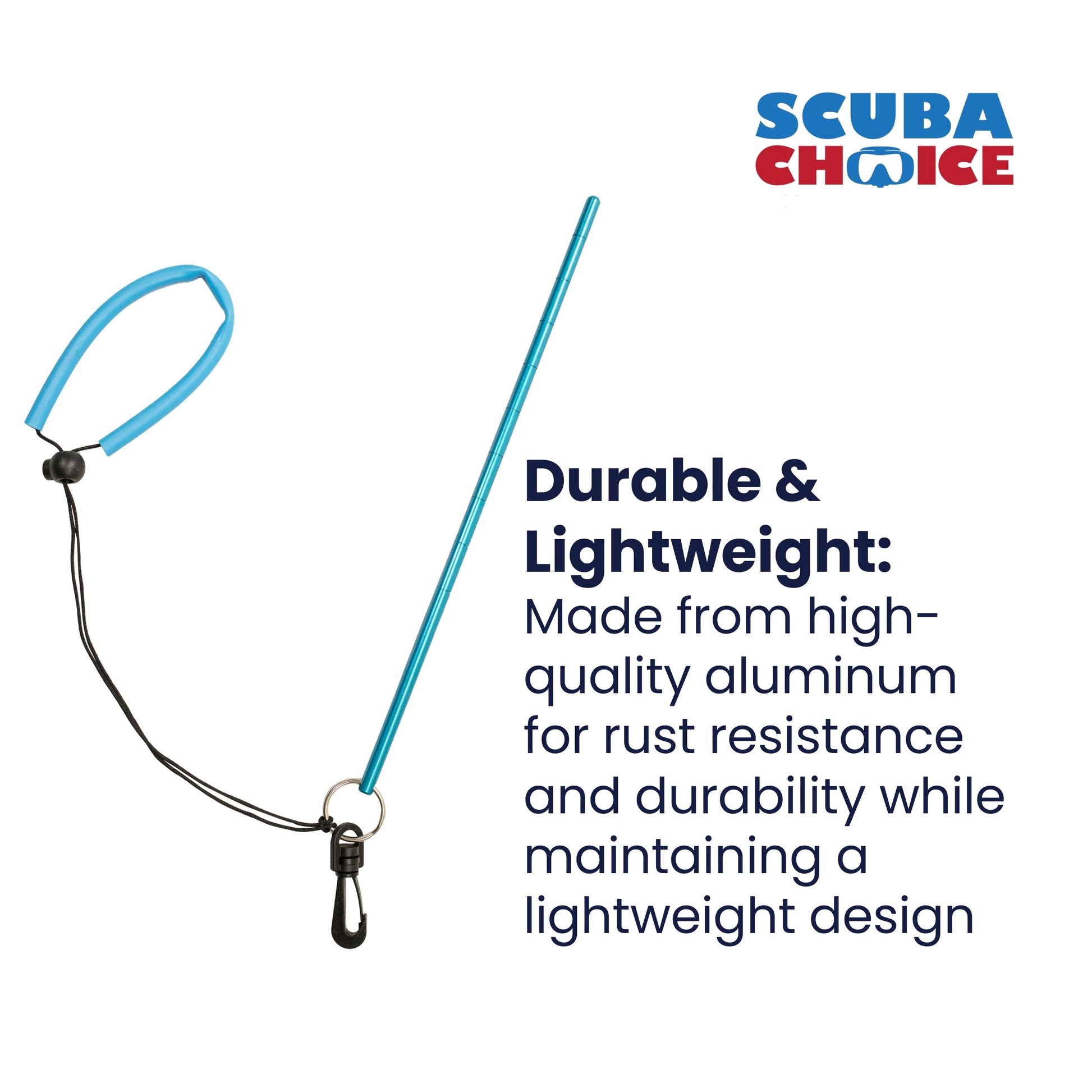 13" Aluminum Lobster Tickle Stick with Measurement Guide & Lanyard by Scuba Choice - Niksstuff