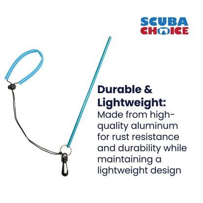 13" Aluminum Lobster Tickle Stick with Measurement Guide & Lanyard by Scuba Choice - Niksstuff