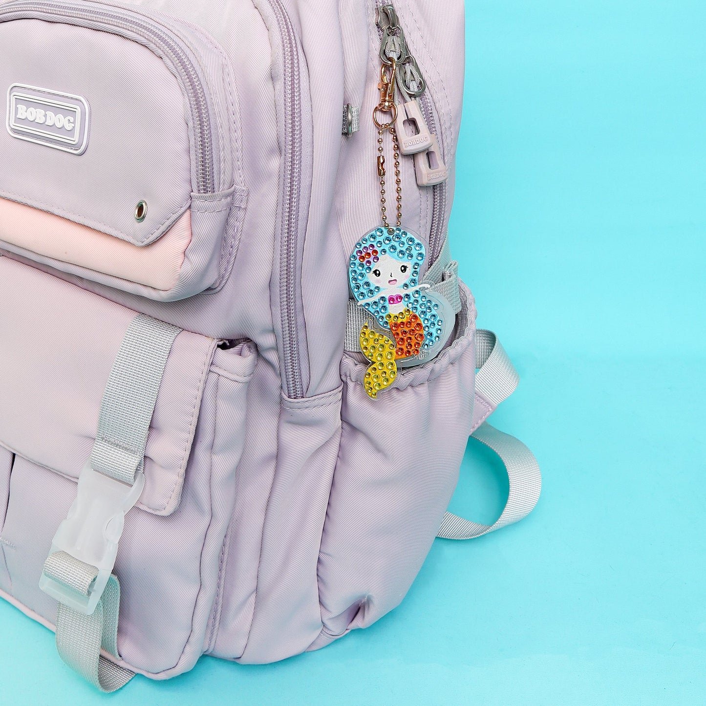 Mermaid Diamond Art Keychain Kit | Set of 15 Charms for Kids & Teens - Niksstuff