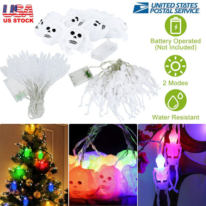 LJG 3-Piece Halloween LED String Lights - 24ft 50 LEDs Colorful