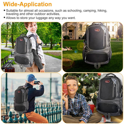 Unisex Nylon Backpack – Lightweight 1.4 lb | Dual Water Bottle Pockets, Multiple Zip Compartments | School, Travel & Gym