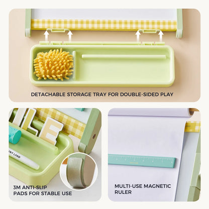 Tiny Land® Double-Sided Magnetic Tabletop Easel | Pink, Oatmeal or Green