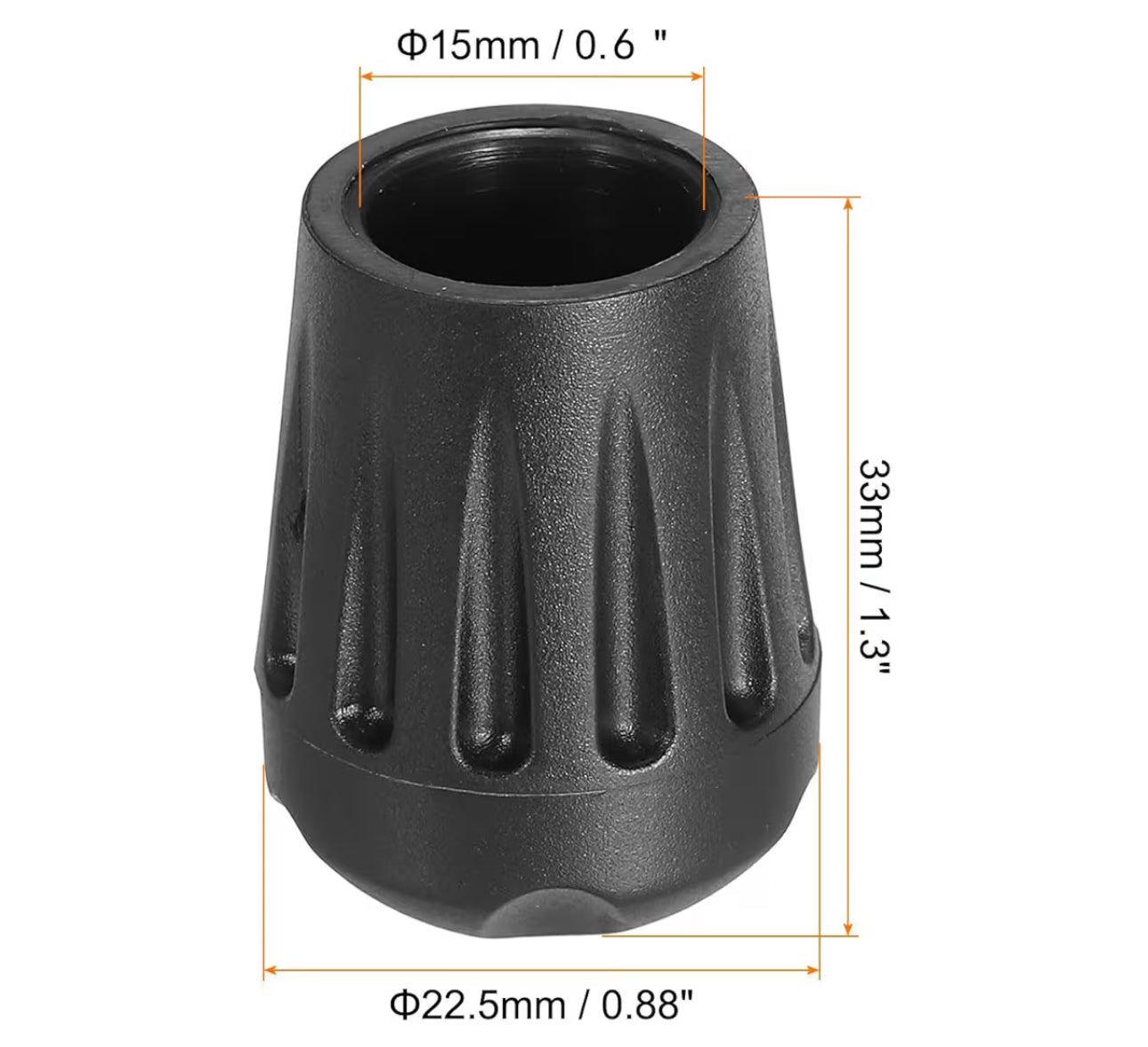Pike Trail Ultralight Chair Replacement Feet | Set of 4 | Anti-Scratch | Black