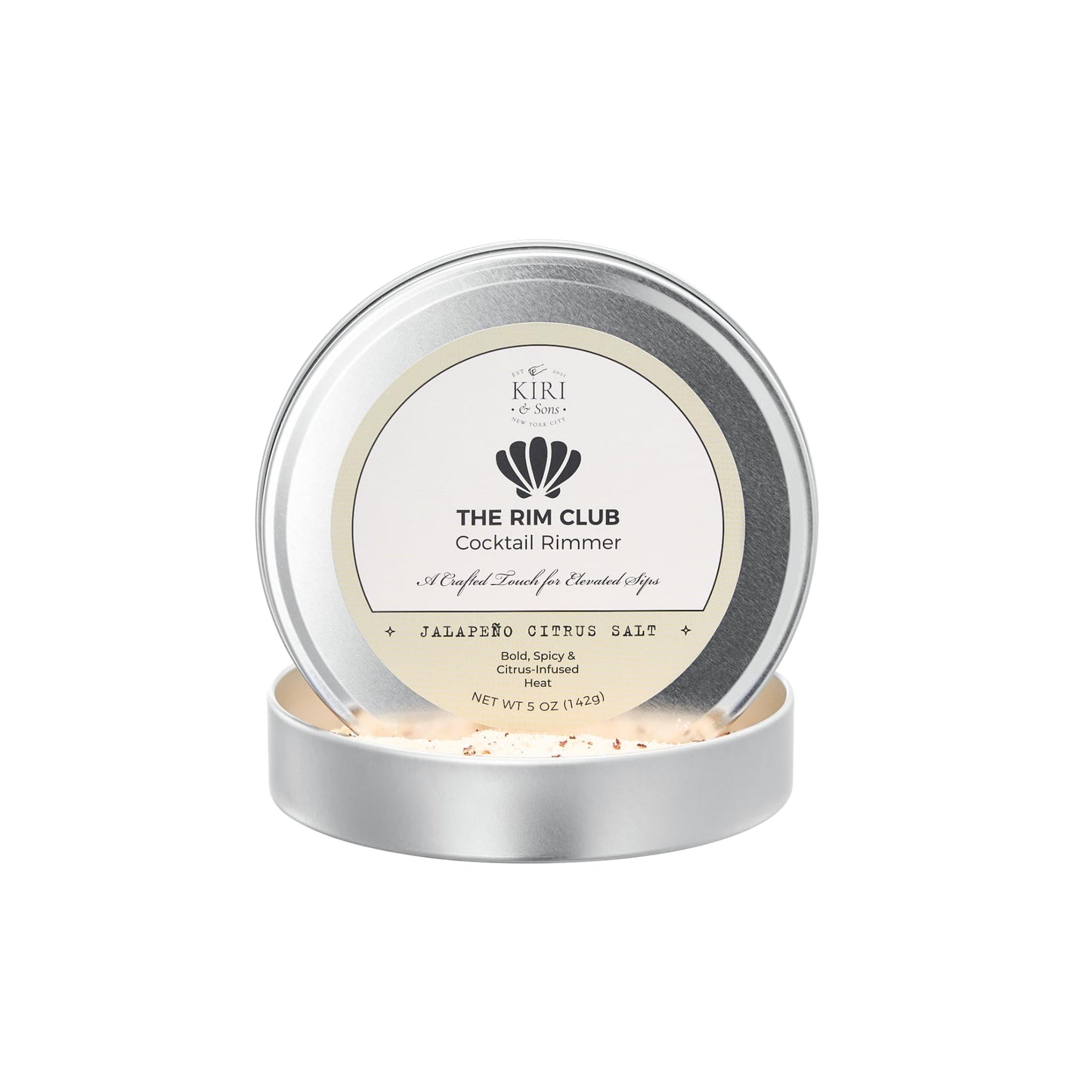 Kiri & Sons Jalapeño Citrus Margarita Salt Rimmer – Spicy Cocktail Rim Salt | 5oz Tin
