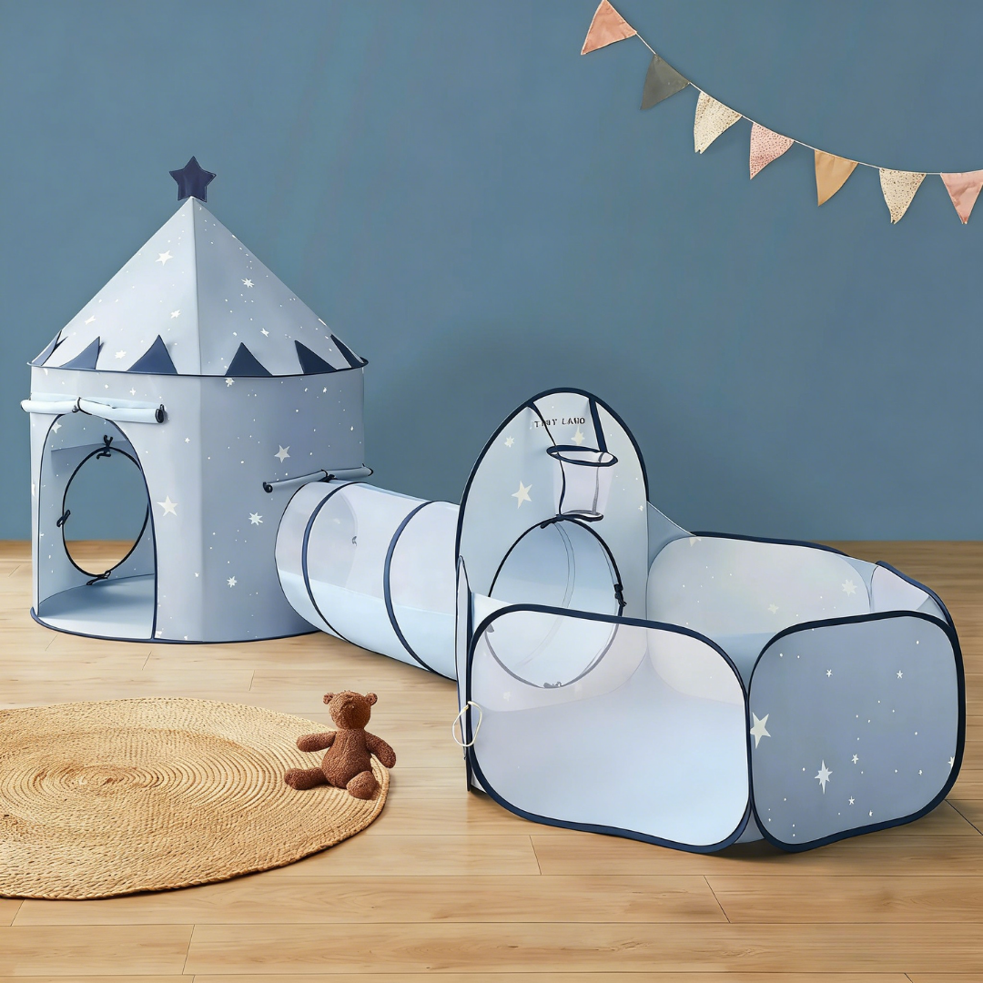 Tiny Land 3-in-1 Play Tunnel, Tent and Ball Pit Set