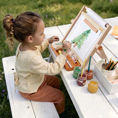 Tiny Land® Double-Sided Magnetic Tabletop Easel | Pink, Oatmeal or Green