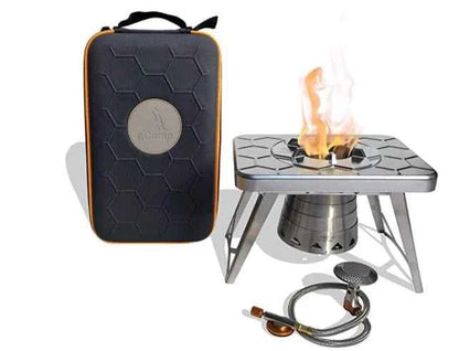 Ncamp Camping Stove with Carry Case | Isobutane-Propane | Stainless Steel & Aluminum