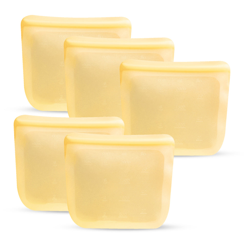 purifyou Reusable Silicone Food Storage Bags - Set of 5