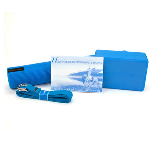 Wai Lana Yoga Kit | Mat, Block, Strap & Instructional Poster | 4 Kit Options