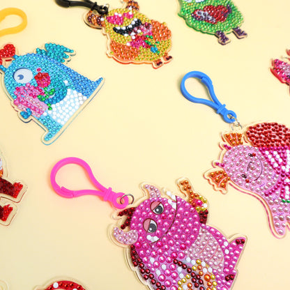 Monsters Diamond Art Keychain Kit | Set of 15 Charms for Kids & Teens - Niksstuff