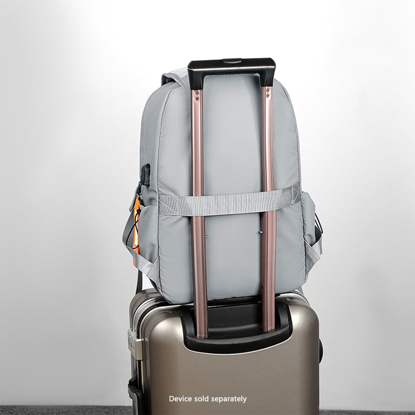UrbanFlow Slim USB Laptop Backpack | Water-Resistant | Fits up to 16" | Black & Cool Gray
