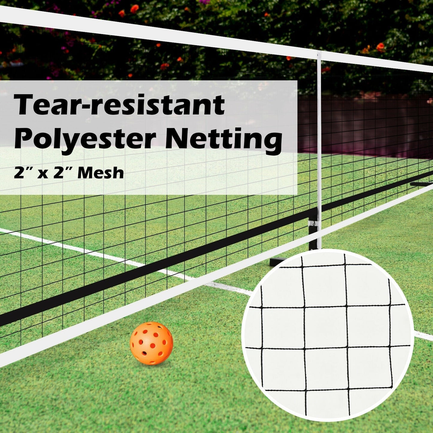 22 FT Portable Pickleball Net Set | 25mm Steel Frame | Fiberglass Post | 600D Oxford Bag | Indoor & Outdoor