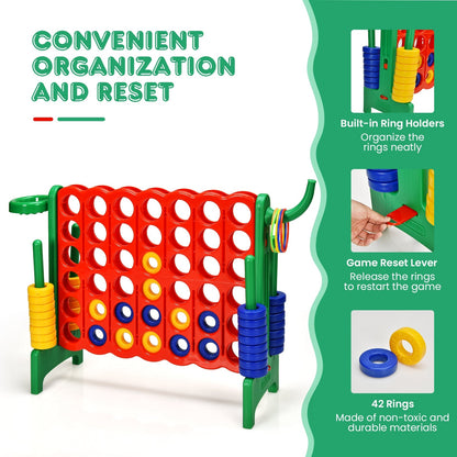 2.5 ft 4-to-Score Giant Game Set with Basketball Hoop and Toss Rings