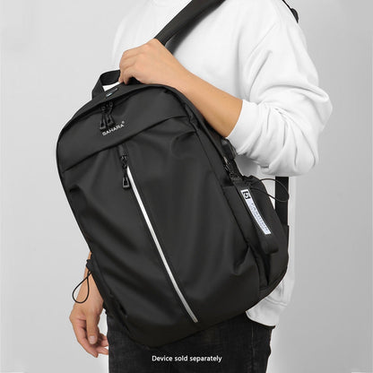 UrbanFlow Slim USB Laptop Backpack | Water-Resistant | Fits up to 16" | Black & Cool Gray
