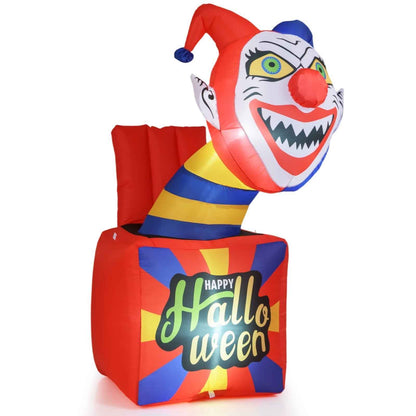 6 Ft Halloween Inflatable Clown with LED Lights