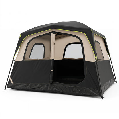 6-Person Camping Tent | Rainfly | Mesh Windows | 10’×9’×7’ | 5-Min Setup | Navy or Dark Blue