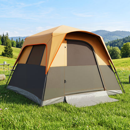 6-Person Instant Cabin Tent | Blackout Rainfly | 3000mm+ Waterproof | UPF 50+ | Gray or Orange