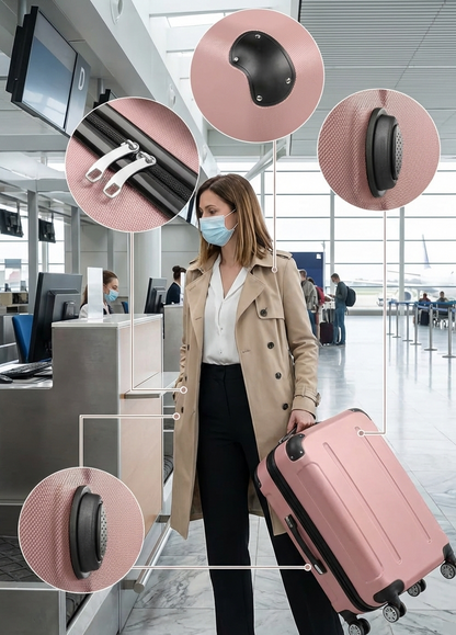 3-Piece Hard Shell Luggage Set | 20"/24"/28" | 360° Spinner Wheels | TSA Lock | 9 Colors - Niksstuff
