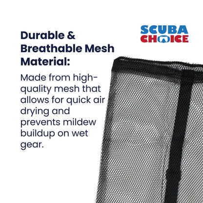 Drawstring Mesh Bag with Shoulder Strap 25" x 13" by Scuba Choice - Niksstuff