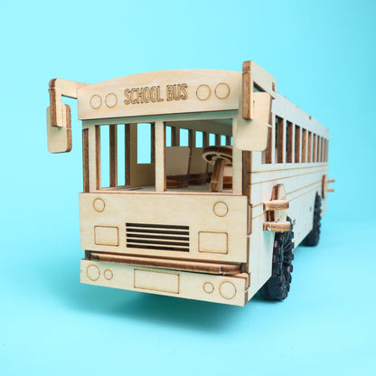 Dual Power School Bus STEM Kit | Battery + Solar | Personalized - Niksstuff