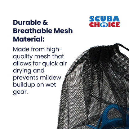 Drawstring Gray Mesh Gear Bag 31" x 18" by Scuba Choice - Niksstuff