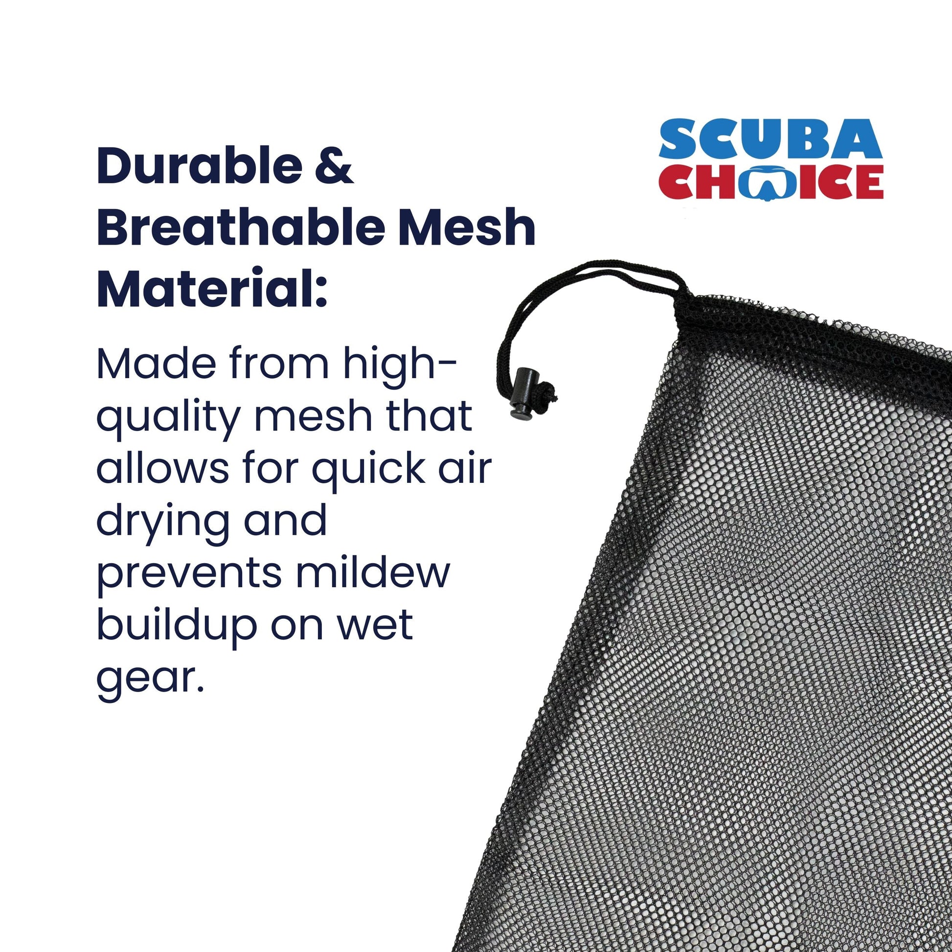 Drawstring Mesh Bag 25" x 13" by Scuba Choice - Niksstuff