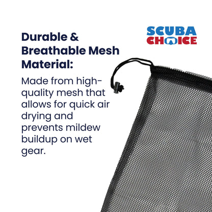 Drawstring Mesh Bag 25" x 13" by Scuba Choice - Niksstuff