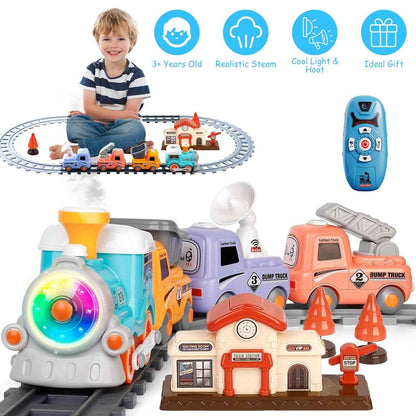 Babyluv Electric Remote Control Train Set with Smoke, Light & Sound