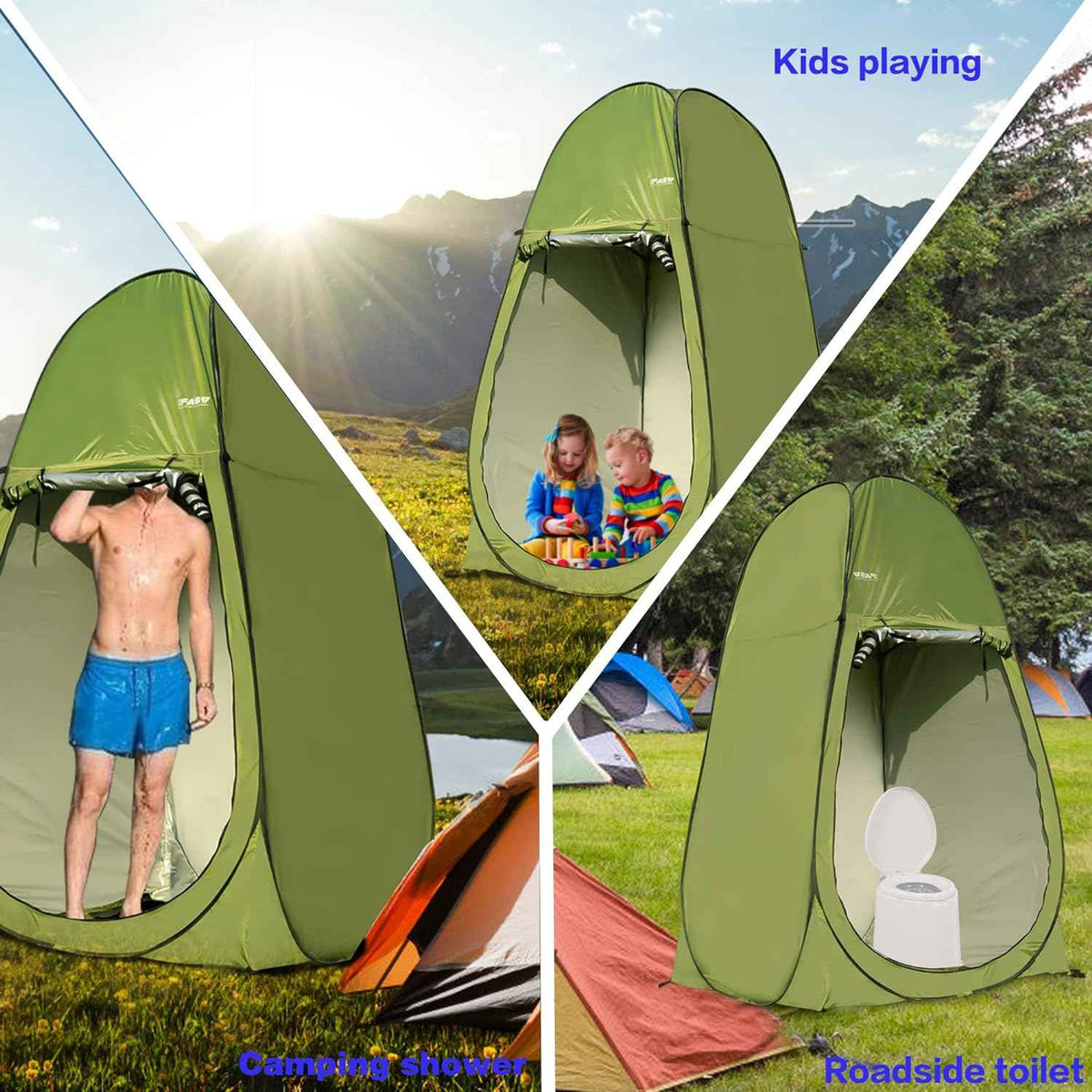 Pop-Up Privacy Tent – 7 ft Camping Shower, Toilet & Dressing Room | UPF 40+, Waterproof 210D Oxford | 47"x47"x83"