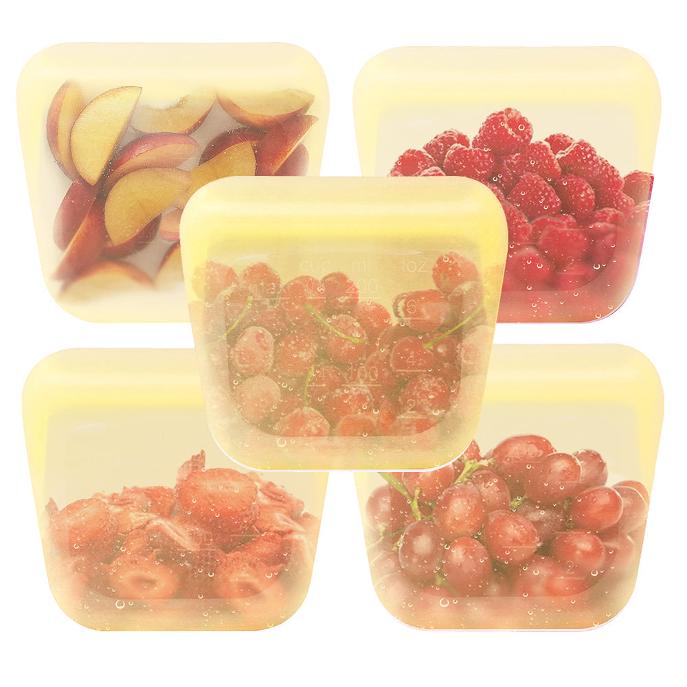 purifyou Reusable Silicone Food Storage Bags - Set of 5