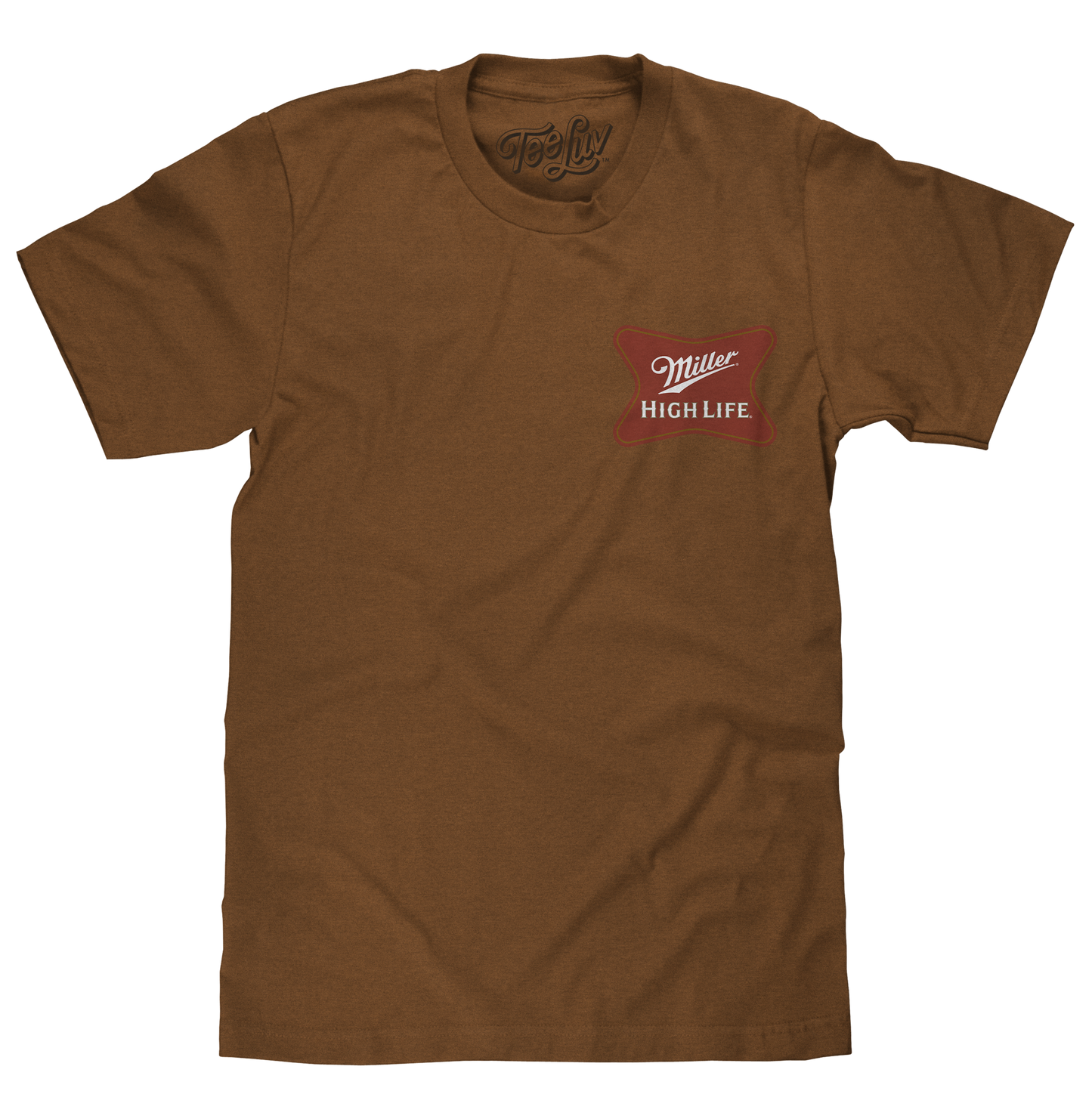 Miller High Life T-Shirt | Double-Sided Logo | Brown Sugar
