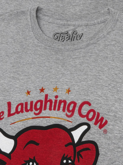 The Laughing Cow T-Shirt | Classic Logo & Mascot | Athletic Gray Heather | Poly-Cotton
