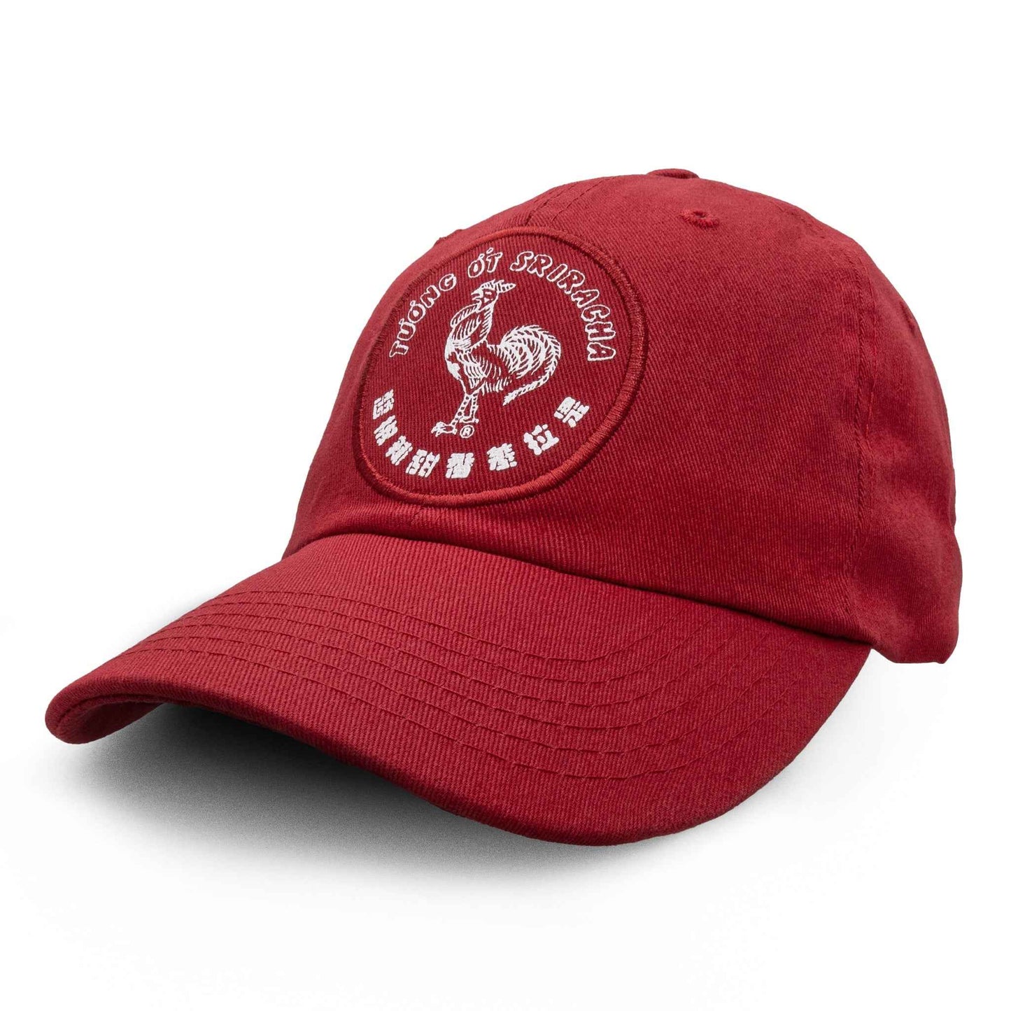 Sriracha Rooster Logo Embroidered Baseball Cap | Red