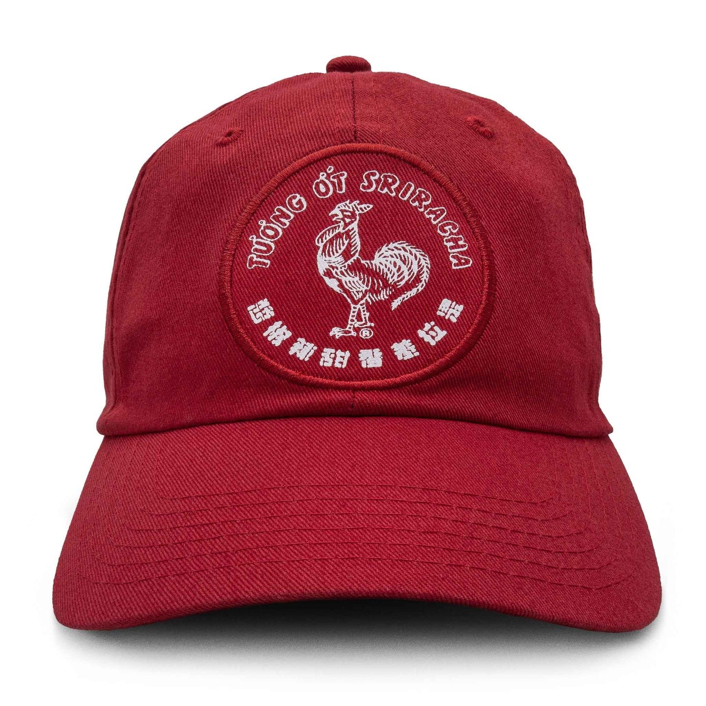 Sriracha Rooster Logo Embroidered Baseball Cap | Red