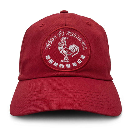 Sriracha Rooster Logo Embroidered Baseball Cap | Red