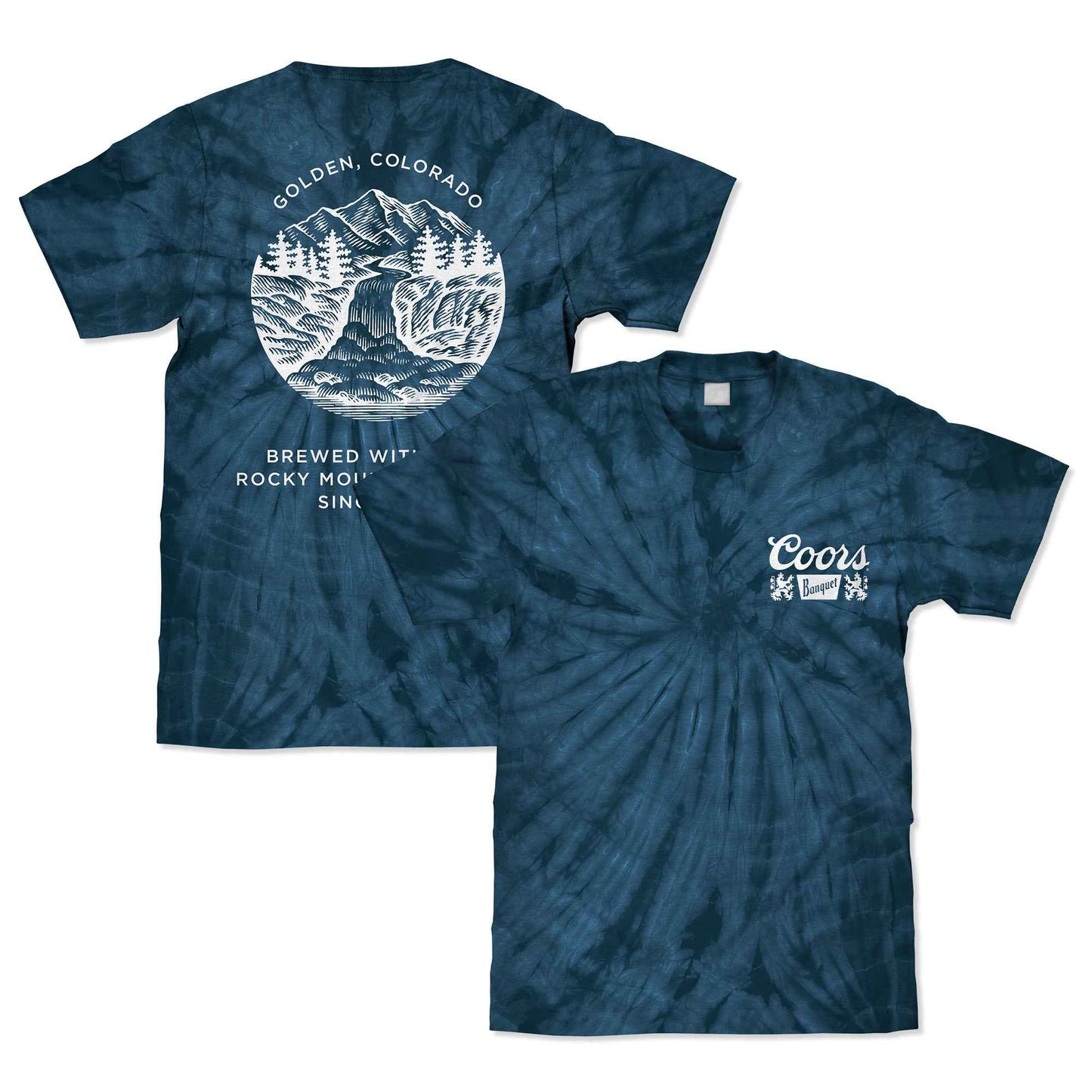 Coors Banquet Double-Sided Graphic T-Shirt – Navy Spider Tie Dye