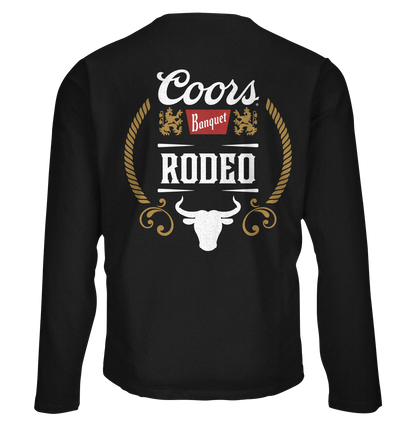 Coors Banquet Rodeo Bull Double-Sided Long Sleeve T-Shirt | Black