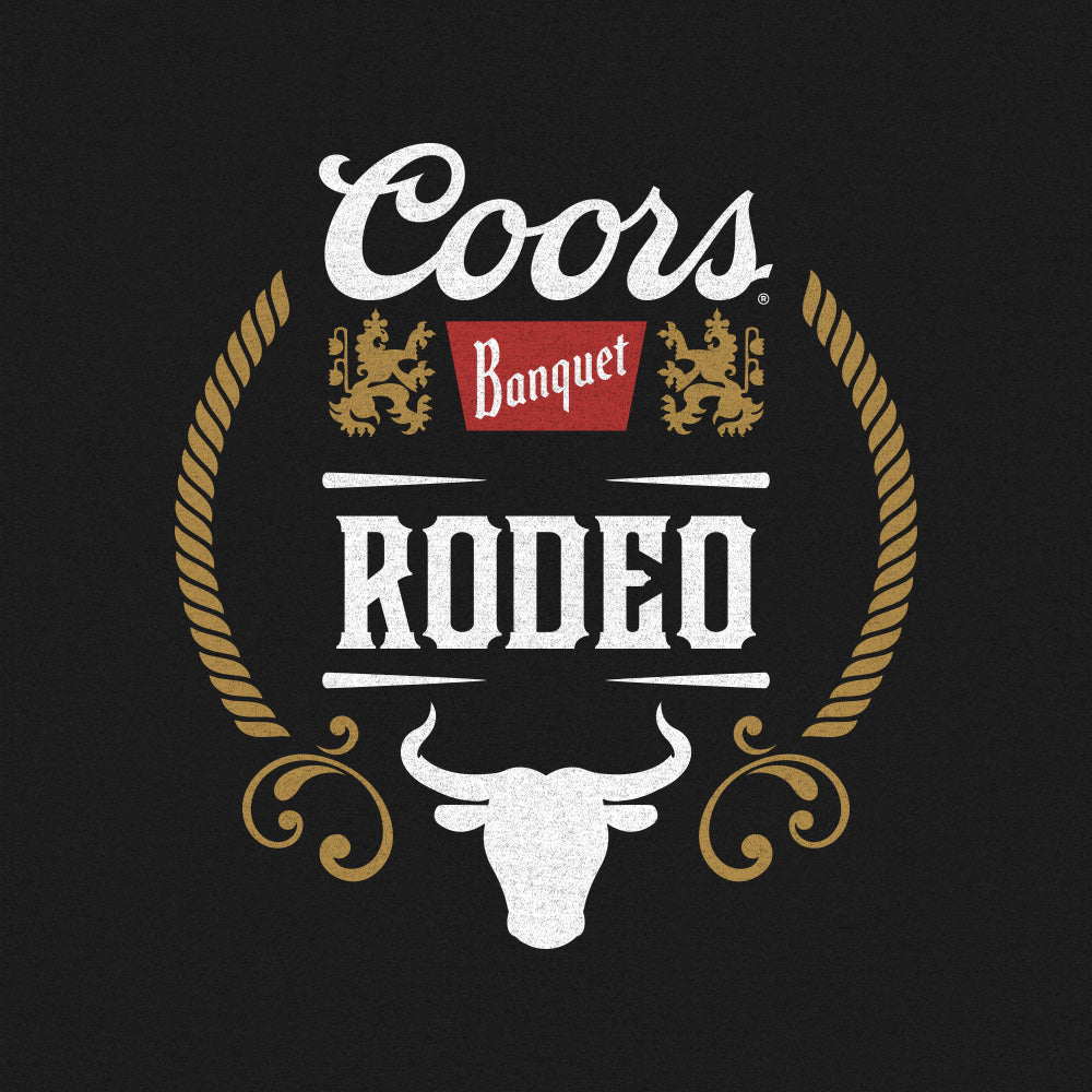 Coors Banquet Rodeo Bull Double-Sided Long Sleeve T-Shirt | Black