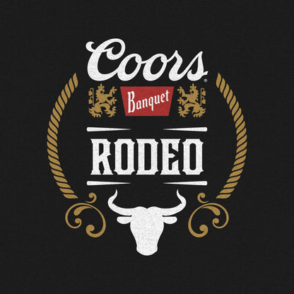 Coors Banquet Rodeo Bull Double-Sided Long Sleeve T-Shirt | Black